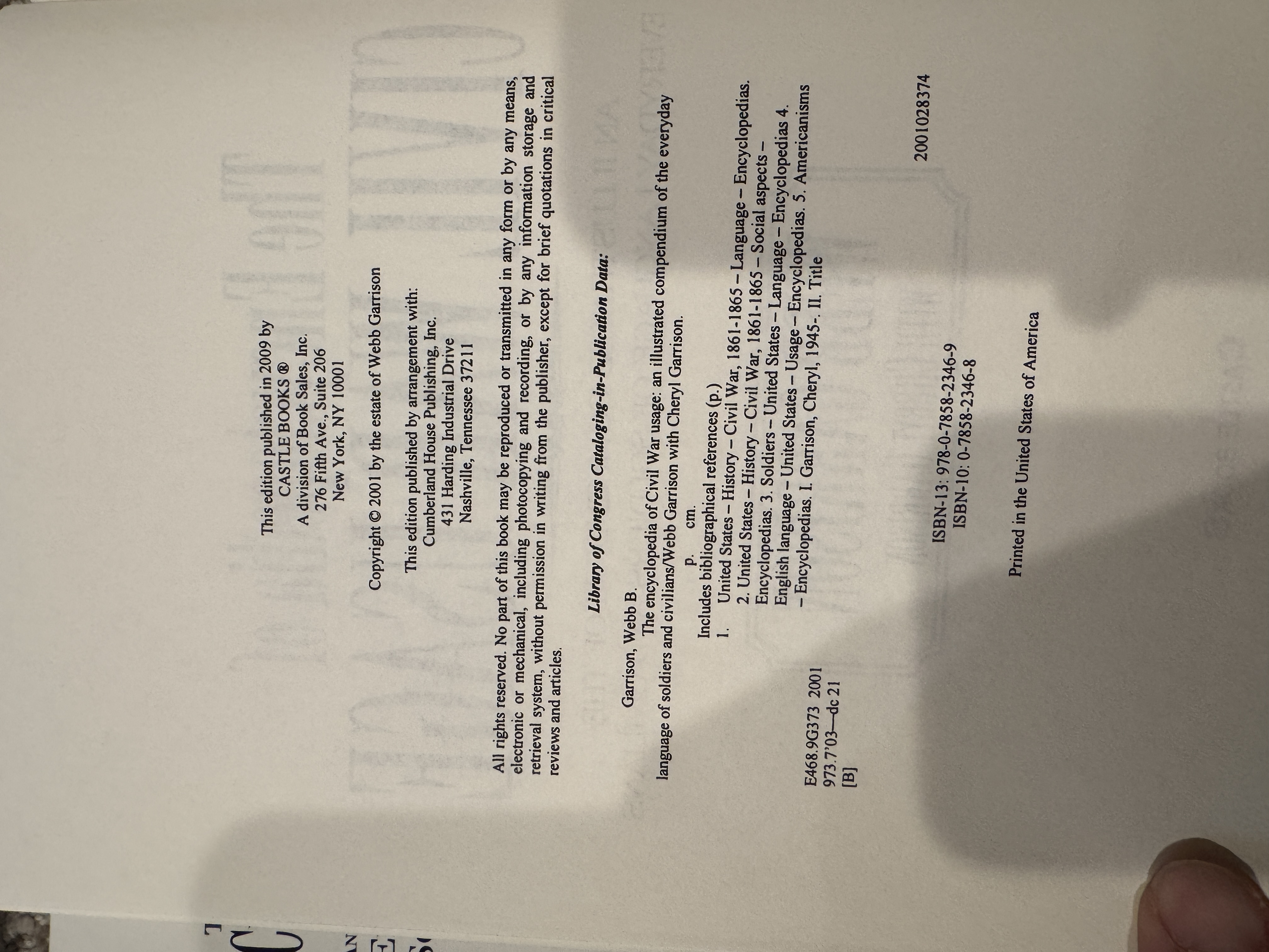 The Encyclopedia of Civil War Usage: An Illustrated Compendium of the Everyday Language of Soldiers and Civilians